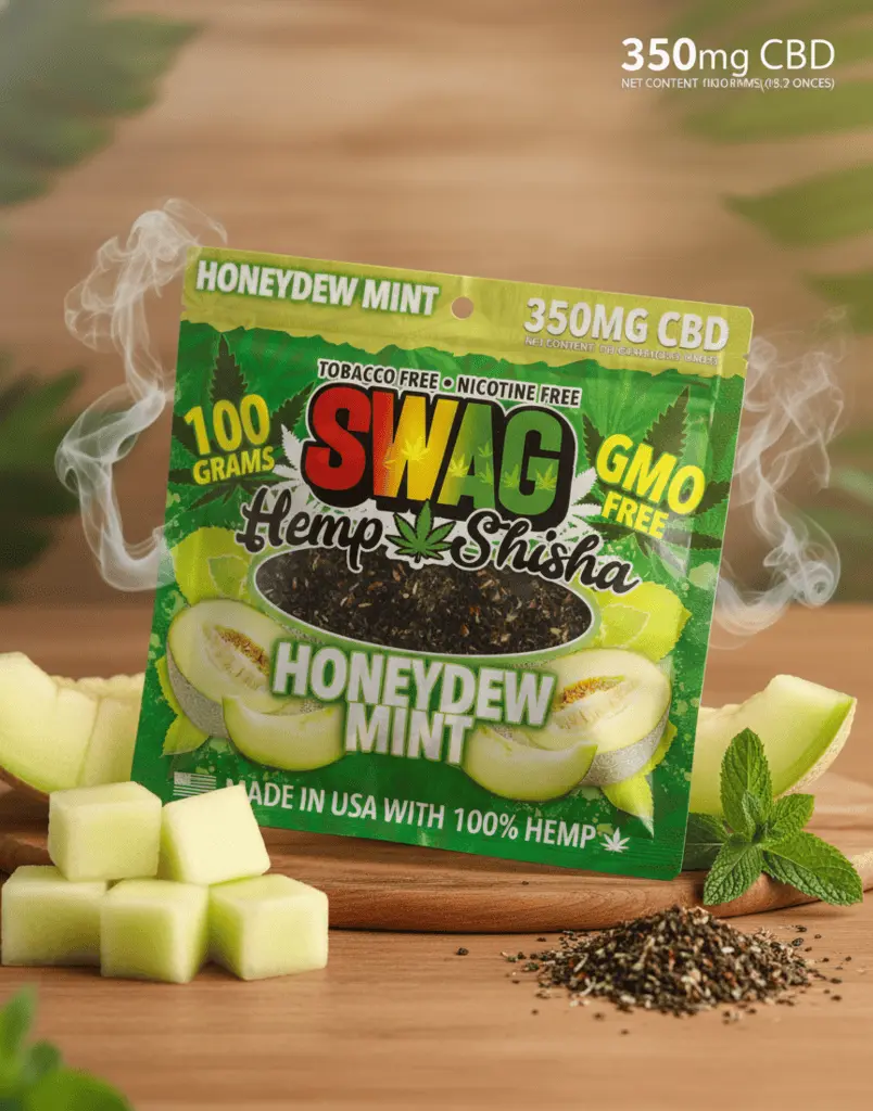 SWAG Hemp Shisha – Honeydew Mint Flavor | 100% Hemp 100g (3.53 oz)