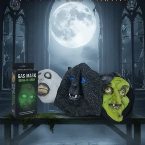 Horror Mask Set – Zombie, Werewolf, Witch & Gas Mask