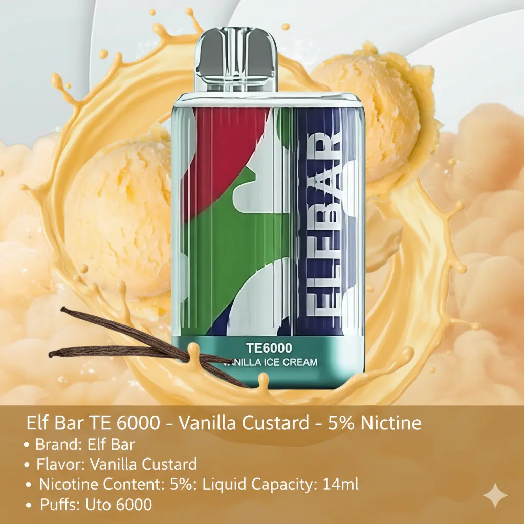 Elf Bar TE 6000 – Vanilla Custard – 5% Nicotine