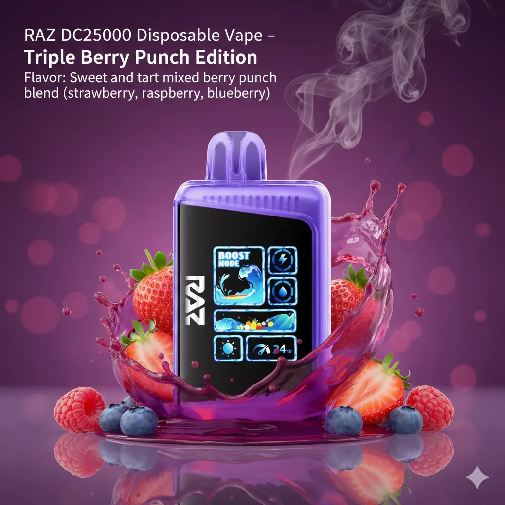 RAZ DC25000 Disposable Vape – Triple Berry Punch Edition