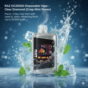 RAZ DC25000 Disposable Vape – Clear Diamond (Crisp Mint Flavor)