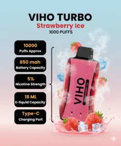 Strawberry Ice Viho Turbo Vape 10000 Puffs