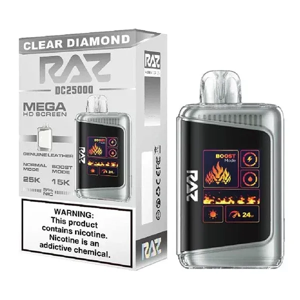 RAZ DC25000 Disposable Vape – Clear Diamond (Crisp Mint Flavor) - Image 2