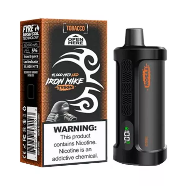 Tyson 2.0 Iron Mike 15000 Hits Tobacco Disposable Vape